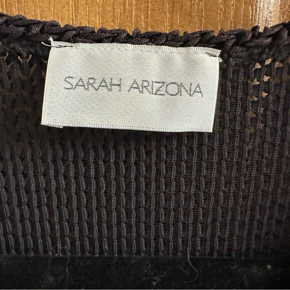 Vtg 90s Black Open Knit Button-up Cardigan Old Money Coastal Grandmother - Large - Picture 4 of 11